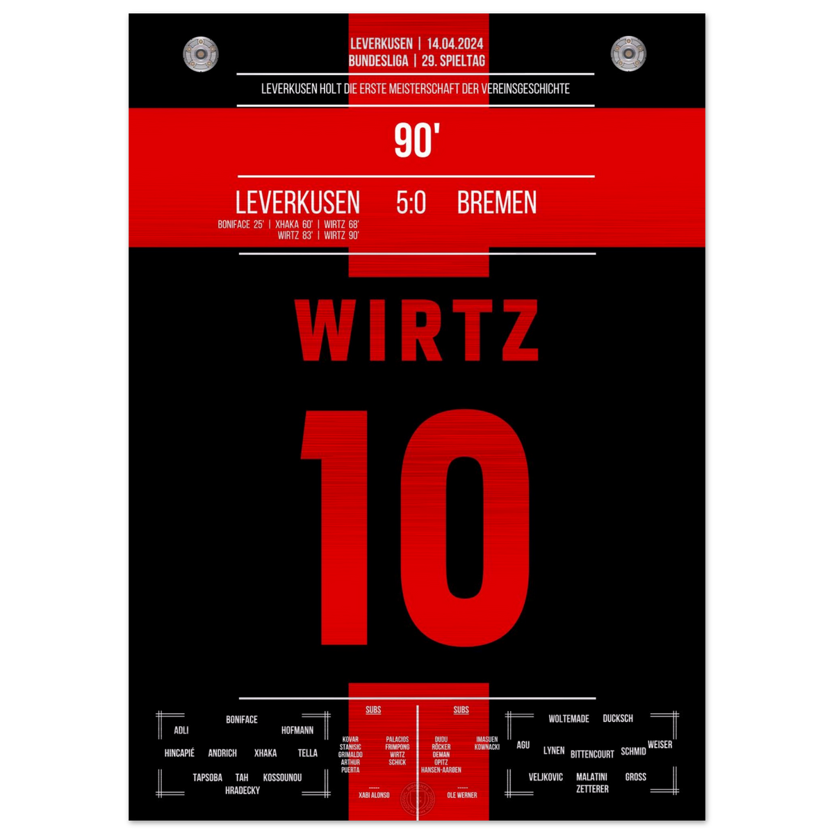 (Metal Print) Leverkusen's first championship title