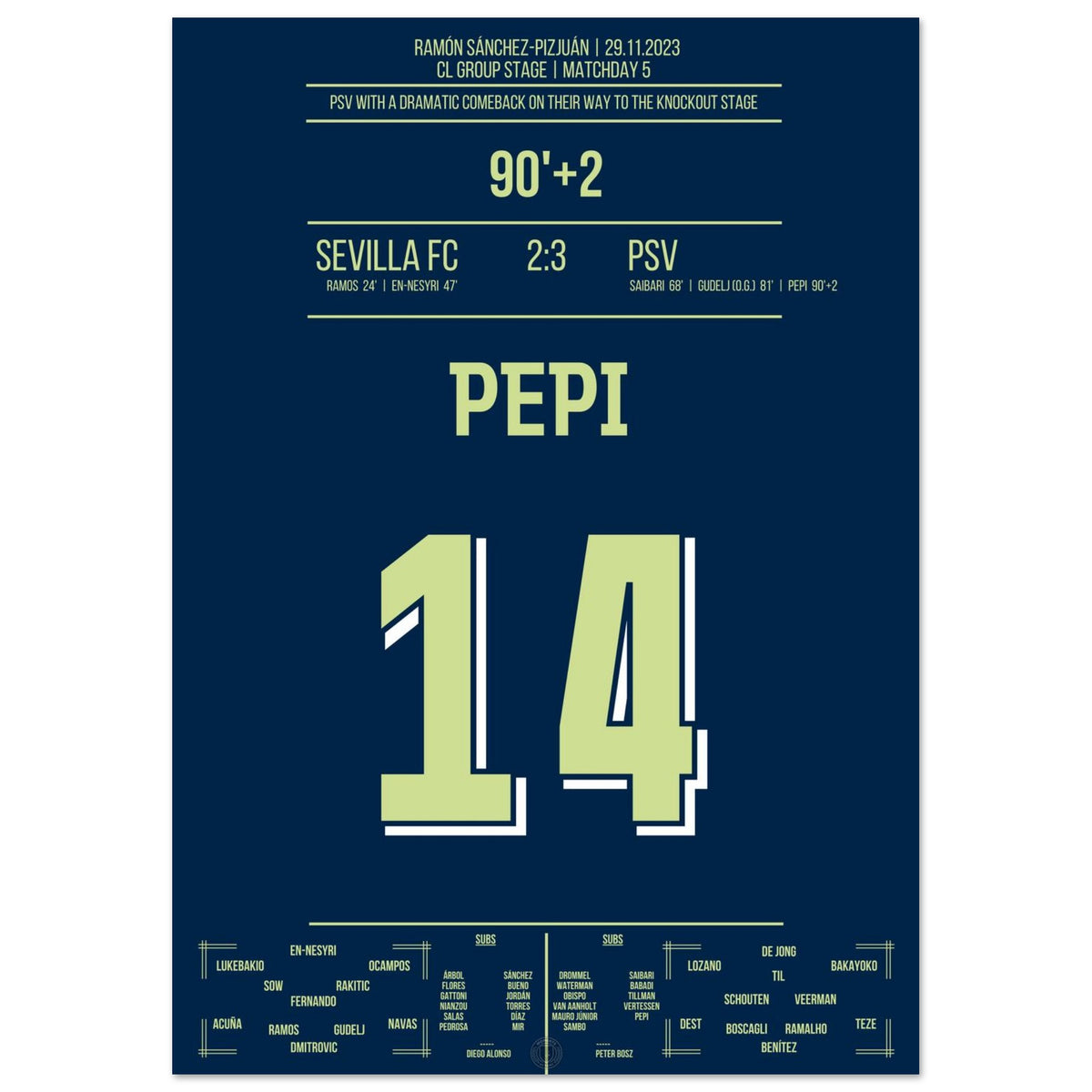 Pepi completes the dramatic comeback victory in Seville.
