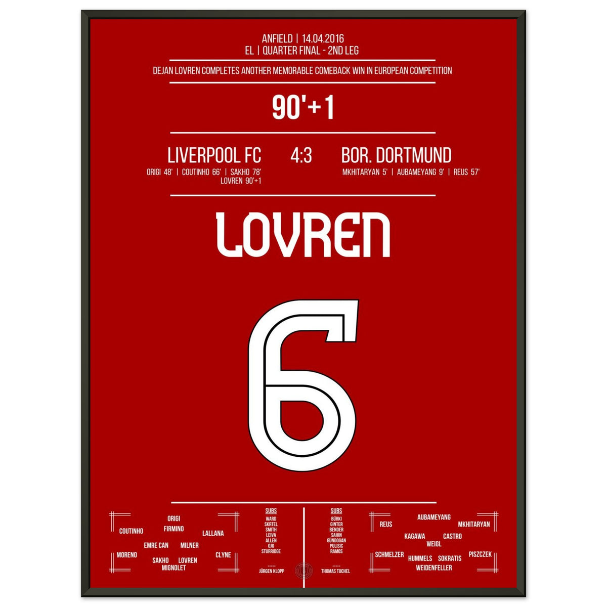 Lovren's late winner on another magical European night at Anfield