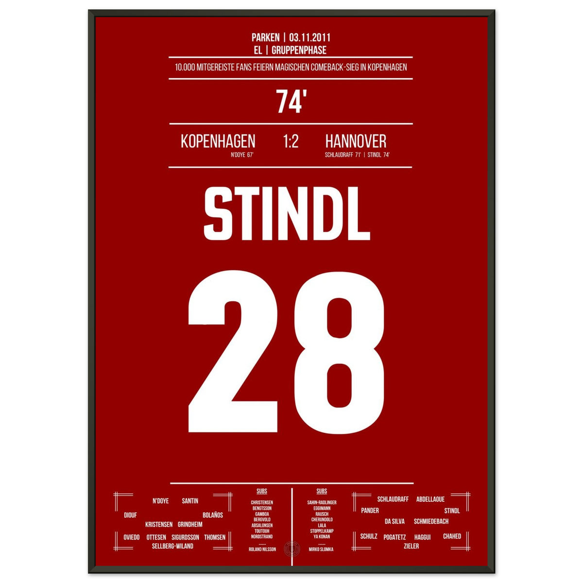 Stindl's dream goal for Hannover in away win at Copenhagen