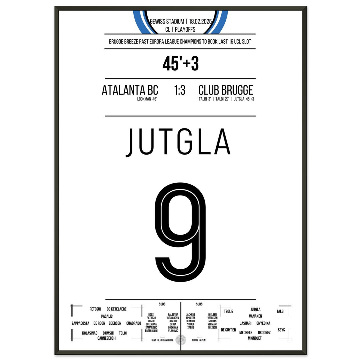 Brugge creates a sensation and knocks Atalanta out of the competition
