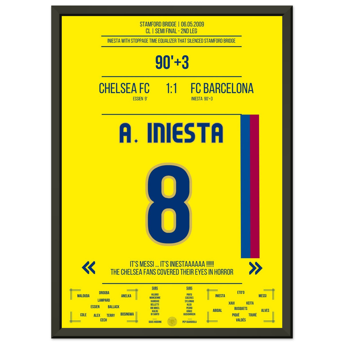 Iniesta's last-minute goal at Stamford Bridge