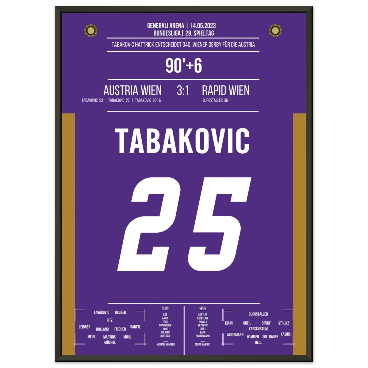 Hat-trick by Tabakovic in the 340th Vienna Derby
